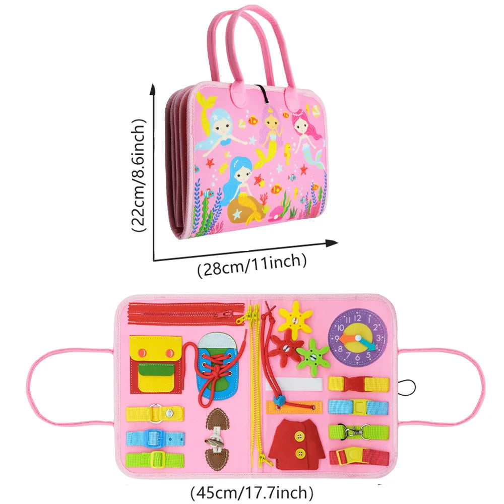 Montessori Toddler Busy Board,Autism Sensory Toys，Educational Activity Motor Skills Baby, Life Skills Learning Toys for Kids