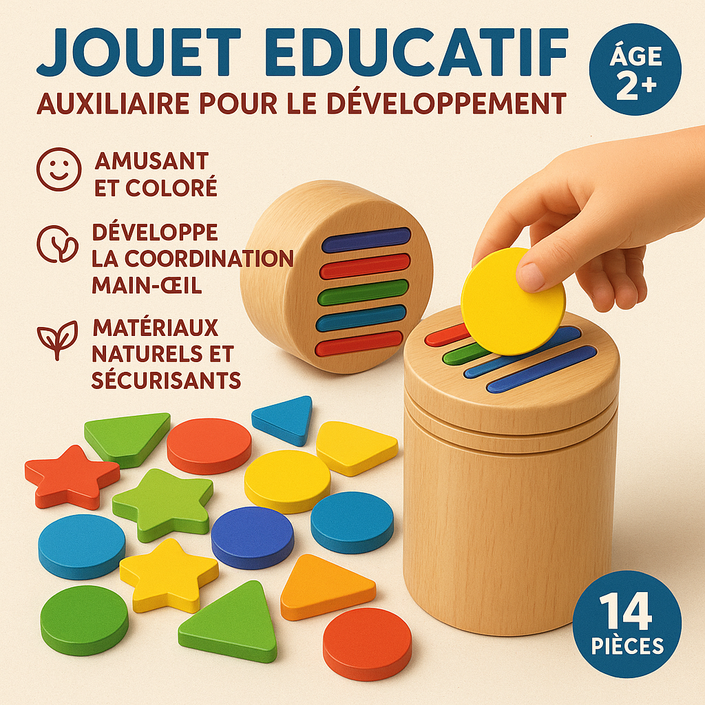 Jouet d'apprentissage en bois (2-5ans)