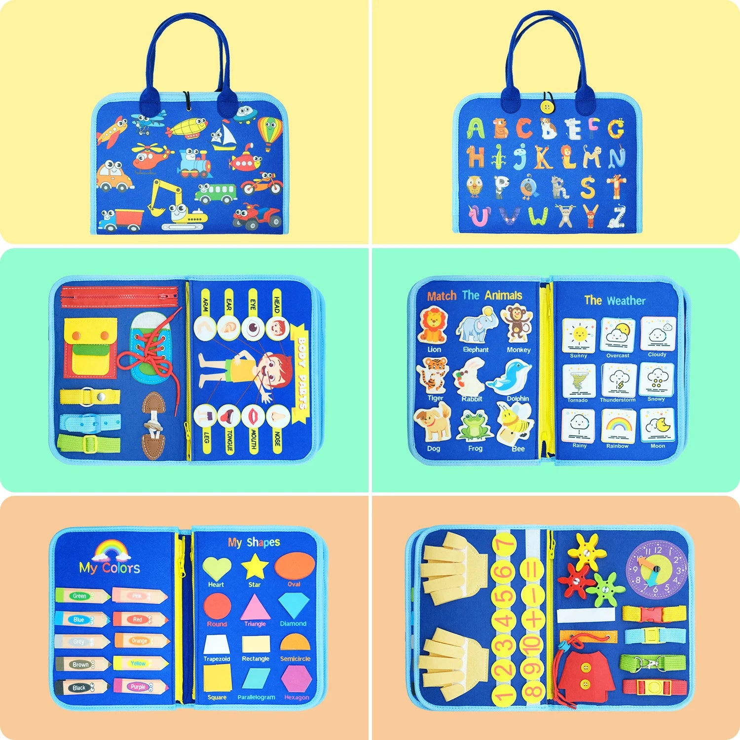 Montessori Toddler Busy Board,Autism Sensory Toys，Educational Activity Motor Skills Baby, Life Skills Learning Toys for Kids