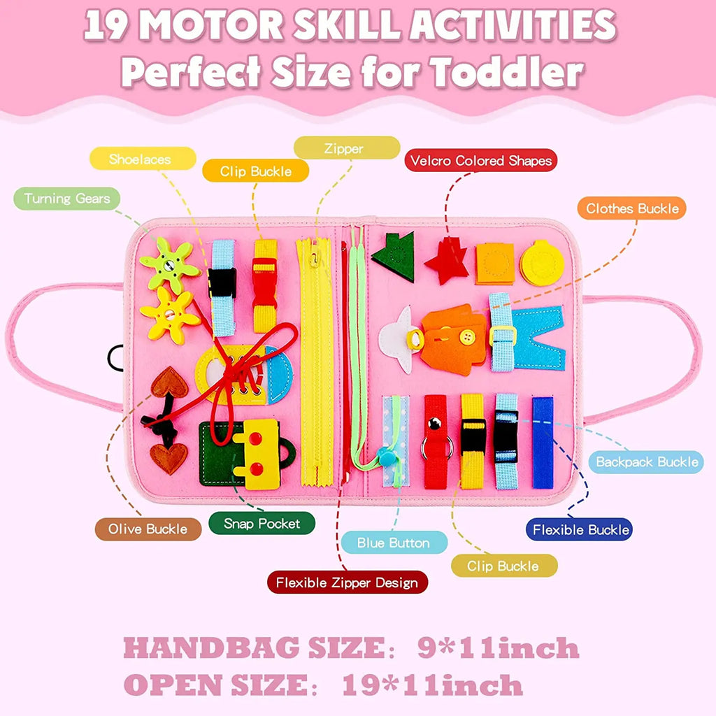 Montessori Toddler Busy Board,Autism Sensory Toys，Educational Activity Motor Skills Baby, Life Skills Learning Toys for Kids
