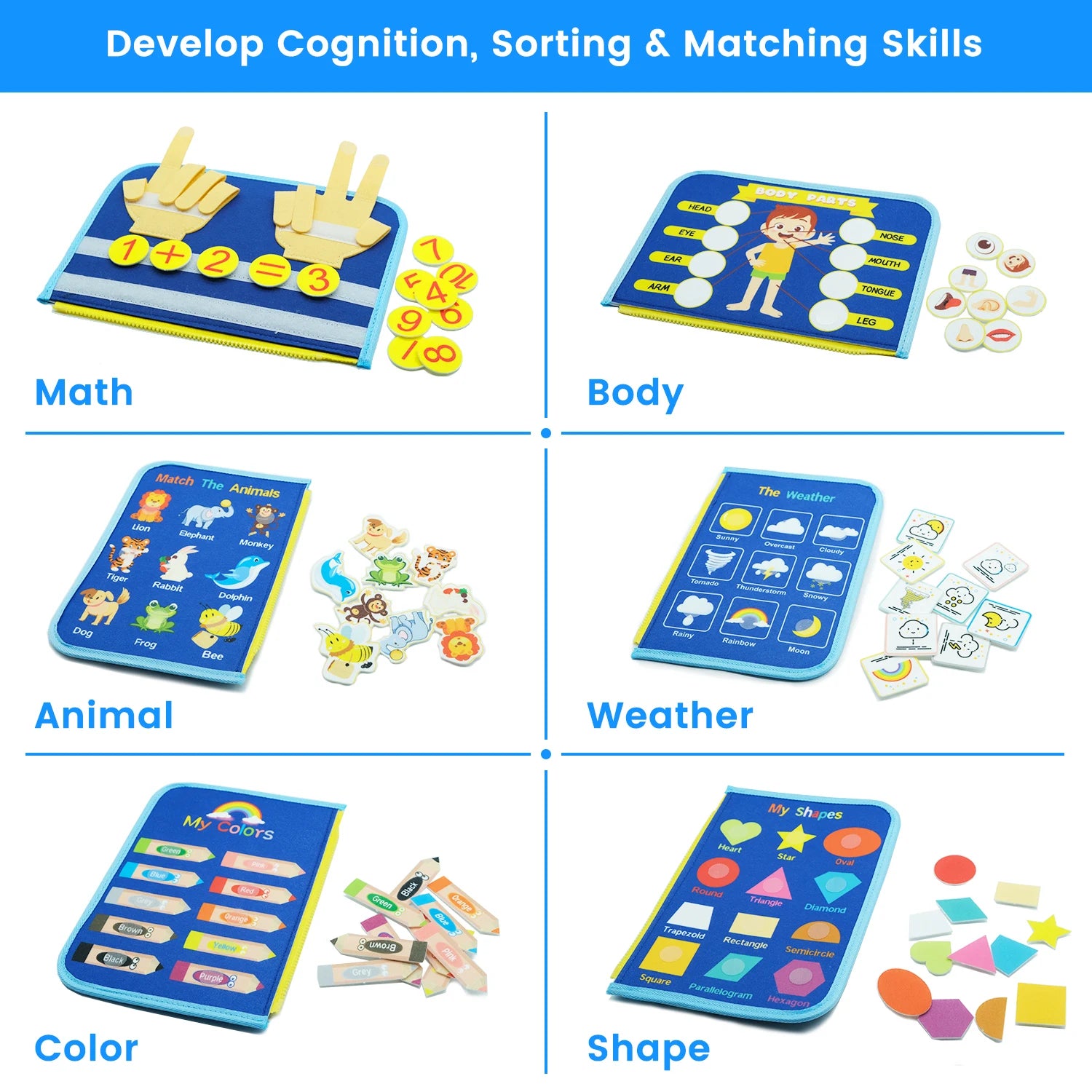 Montessori Toddler Busy Board,Autism Sensory Toys，Educational Activity Motor Skills Baby, Life Skills Learning Toys for Kids